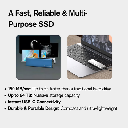 Portable SSD - Up to 64TB - Fast External Hard Drive